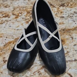 Copper Key Black and Cream Ballet Flats